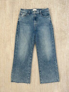 7 For All Mankind Cropped Alexa Blue Jeans 28